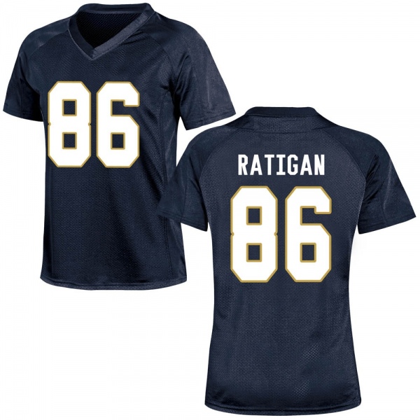 Conor Ratigan Notre Dame Fighting Irish NCAA Women's #86 Navy Blue Game College Stitched Football Jersey WWV0055UB